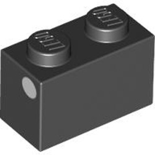 Brick 1x2 Number 76 Black