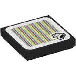 Flat Tile 2x2 with Sticker Number 117 Black