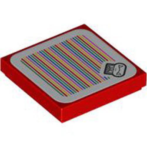 Flat Tile 2x2 with Sticker Number 138 Bright Red