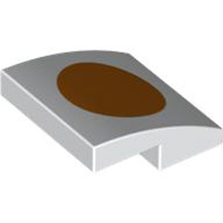 Plate with Bow 2x2x2/3 Number 51 White