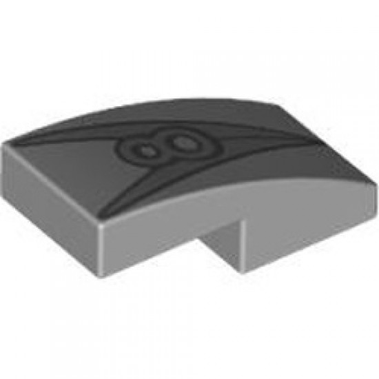 Plate with Bow 1x2x2/3 Number 10 Medium Stone Grey