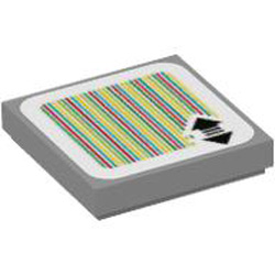 Flat Tile 2x2 with Sticker Number 147 Medium Stone Grey