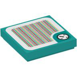 Flat Tile 2x2 with Sticker Number 149 Bright Bluish Green