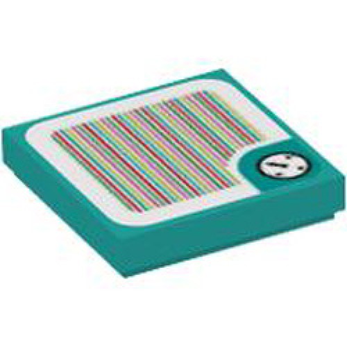 Flat Tile 2x2 with Sticker Number 149 Bright Bluish Green