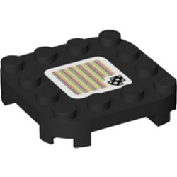 Plate 4x4x2/3 with Sticker Number 127 Black