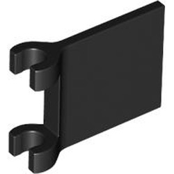 Flag with 2 Holders and Flared Edge Black