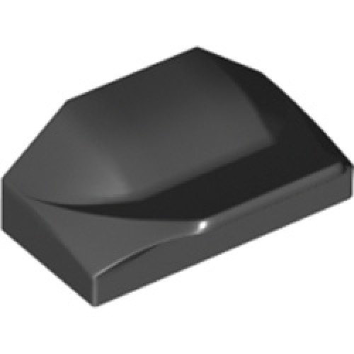 Plate with Bows 1x2x2/3 Black