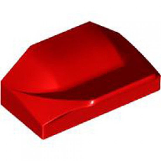 Plate with Bows 1x2x2/3 Bright Red