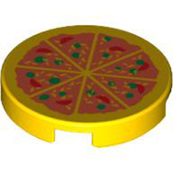 Round Flat Tile 2x2, Pizza Bright Yellow