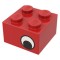 Brick 2x2 Decorated Eyes Bright Red