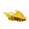 Dragon Head with Transparent Yellow Horns with Bright Blue Eyes Warm Gold