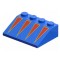 Roof Tile 3x4/25 Degree with Red/Yellow Triangles Bright Blue
