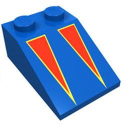 Roof Tile 2x3 / 25 Degree with 2 Red Arrows Bright Blue Roof Tile 2x3 / 25 Degree with 2 Red Arrows Bright Blue