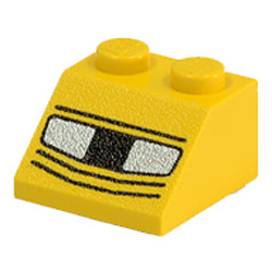 Roof Tile 2x2 / 45 Degree with Headlights Bright Yellow