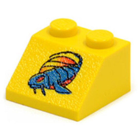 Roof Tile 2x2 / 45 Degree with Naboo Blue Fish Bright Yellow