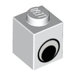Brick 1x1 Decorated Eyes White / Black White