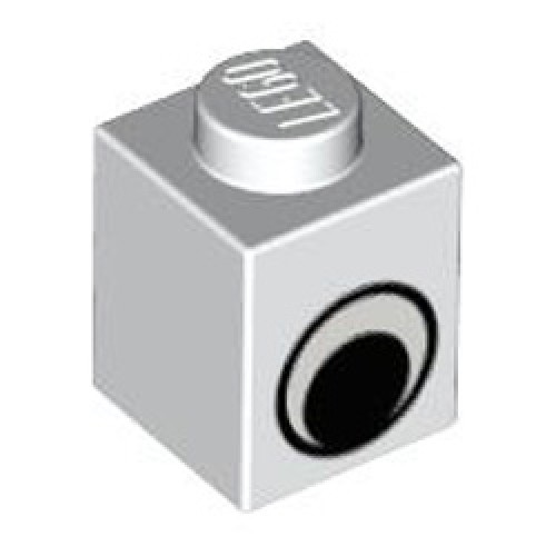 Brick 1x1 Decorated Eyes White / Black White