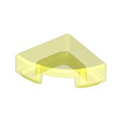 1/4 Circle Tile 1x1 Transparent Fluorescent Green