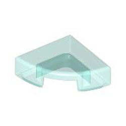 1/4 Circle Tile 1x1 Transparent Light Blue