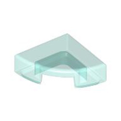 1/4 Circle Tile 1x1 Transparent Light Blue