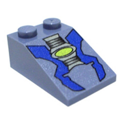 Roof Tile 2x3/25 Degree with Life on Mars Gray Machinery Sand Blue