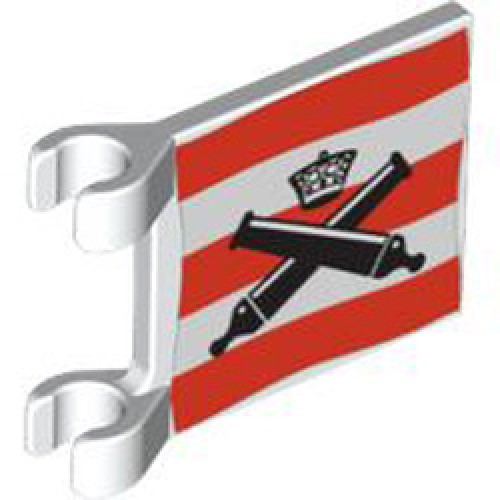 Flag with 2 Holders Number 1 White