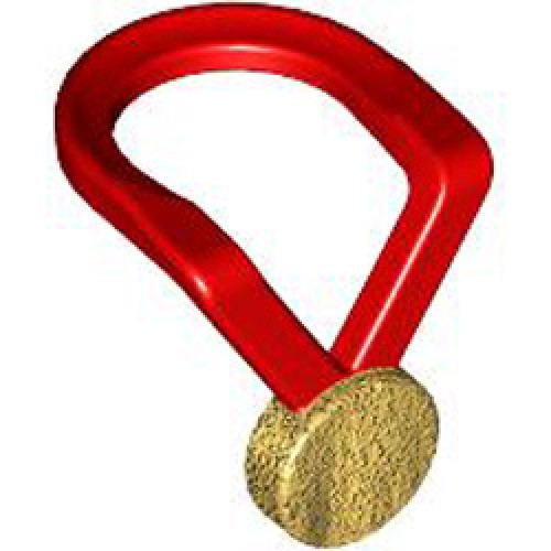 Mini Medal Number 4 Bright Red