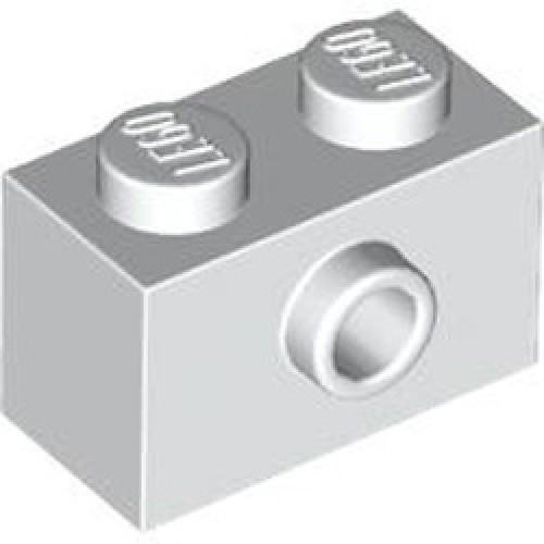 Brick 1x2 with 1 Knob White