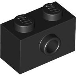 Brick 1x2 with 1 Knob Black