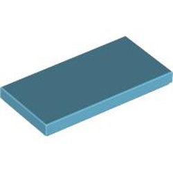 Flat Tile 2x4 Medium Azur