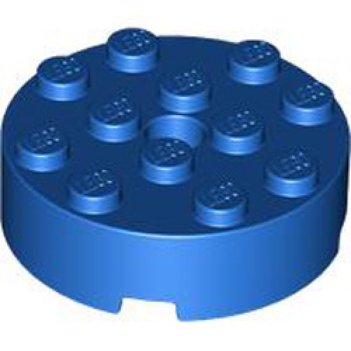 Brick 4x4 Round with Diameter 4.9 Hole Bright Blue