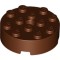 Brick 4x4 Round with Diameter 4.9 Hole Reddish Brown