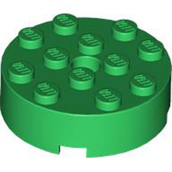 Brick 4x4 Round with Diameter 4.9 Hole Dark Green