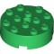 Brick 4x4 Round with Diameter 4.9 Hole Dark Green
