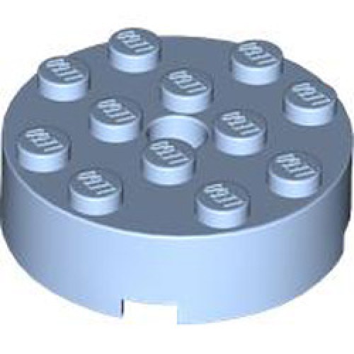 Brick 4x4 Round with Diameter 4.9 Hole Light Royal Blue