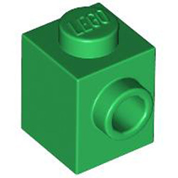 Brick 1x1 with 1 Knob Dark Green Brick 1x1 with 1 Knob Dark Green