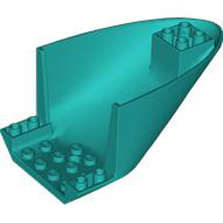 Inverted Roof Tail 6x10x4 with Double Bow Bright Bluish Green
