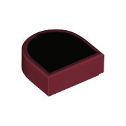 Flat Tile 1x1 1/2 Circle Number 35 Dark Red