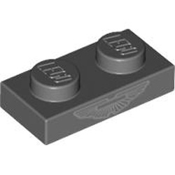 Plate 1x2 Number 2 Dark Stone Grey