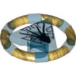 Treasure Ring Decorated Number 4 Transparent Blue