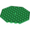 Plate Octagonal 10x10 with Snap Dark Green