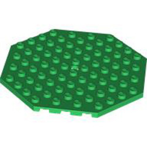 Plate Octagonal 10x10 with Snap Dark Green
