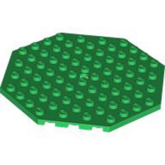 Plate Octagonal 10x10 with Snap Dark Green