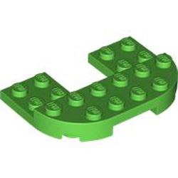 Plate 6x4x2/3, 1/2 Circle Cut Out Bright Green