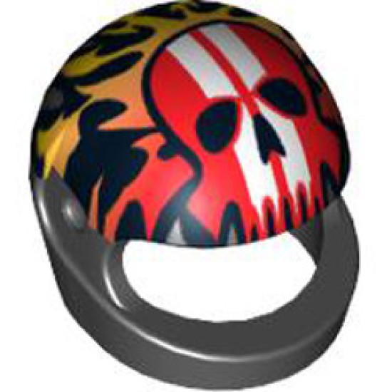 Helmet with Flame Bad Black