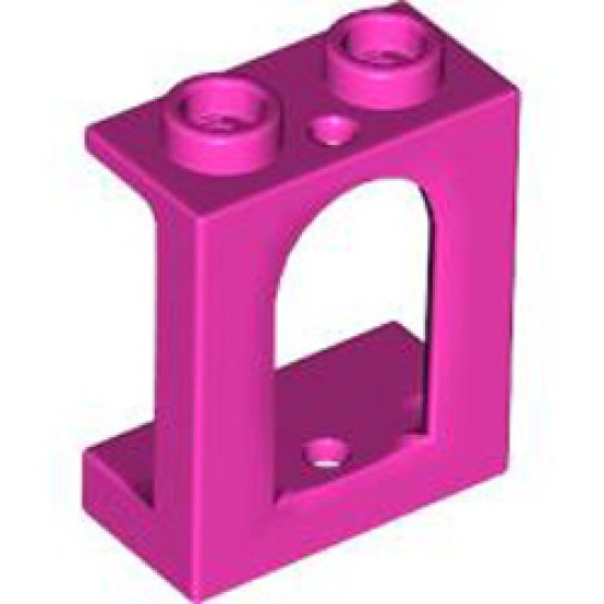 Wall 1x2x2 with Bowed Slit Bright Purple