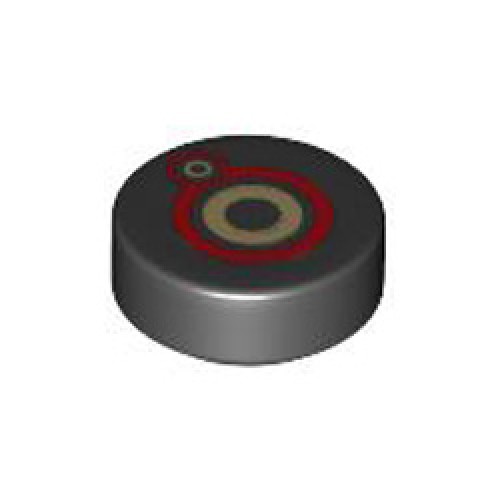 Flat Tile 1x1 Round Number 202 Black