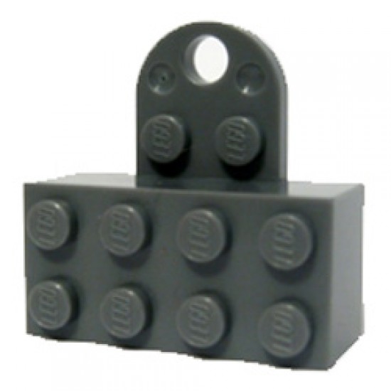 Magnet Element 2x4 Brick with 1x2 Plate with Hole Dark Stone Grey