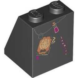 Roof Tile 2x2x2/65 Degree Number 1 Black