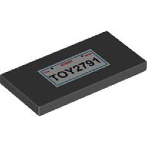 Flat Tile 2x4 Number 4 Black